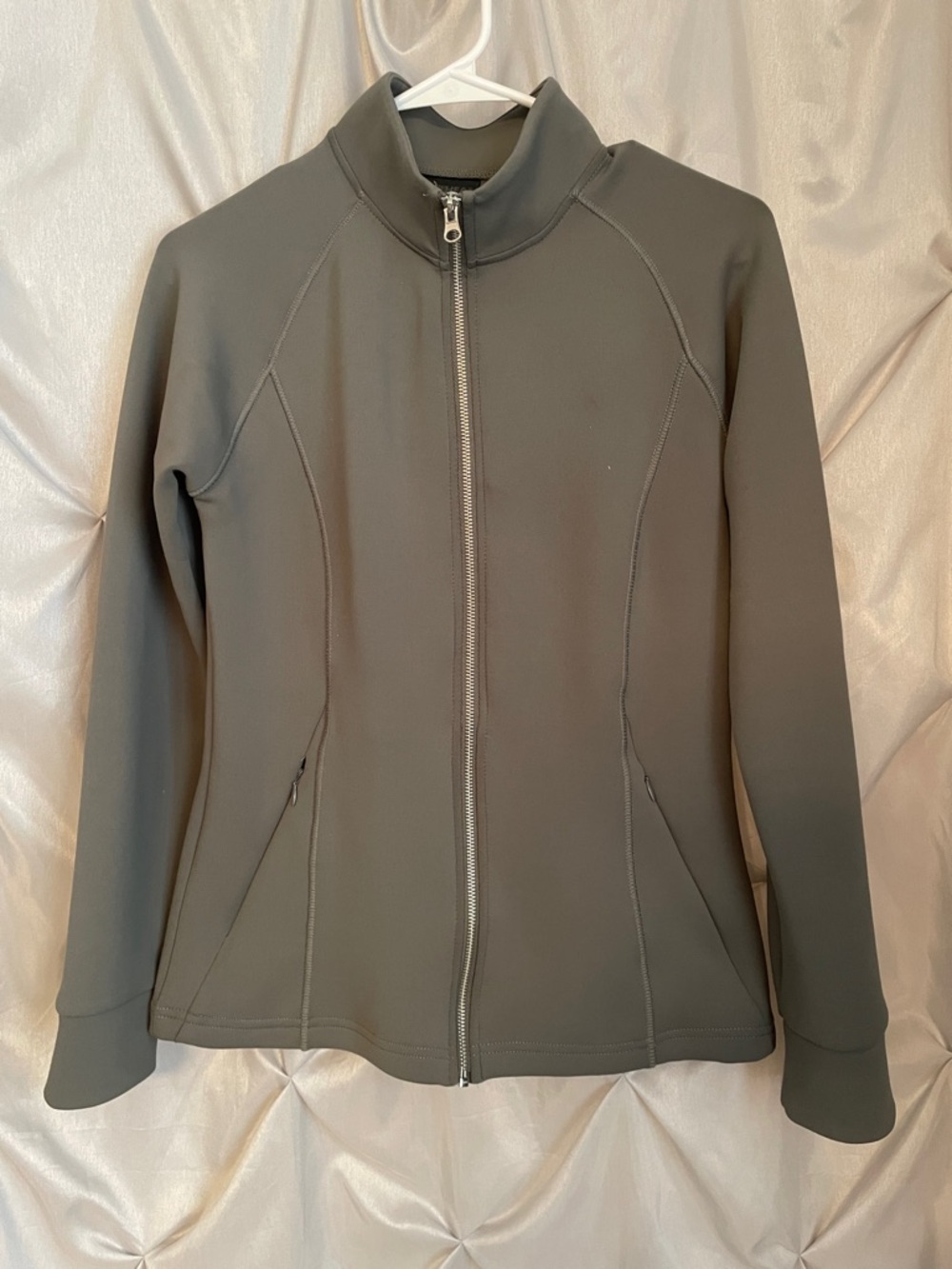 32 Degrees Olive Gray Full-Zip Athletic Jacket